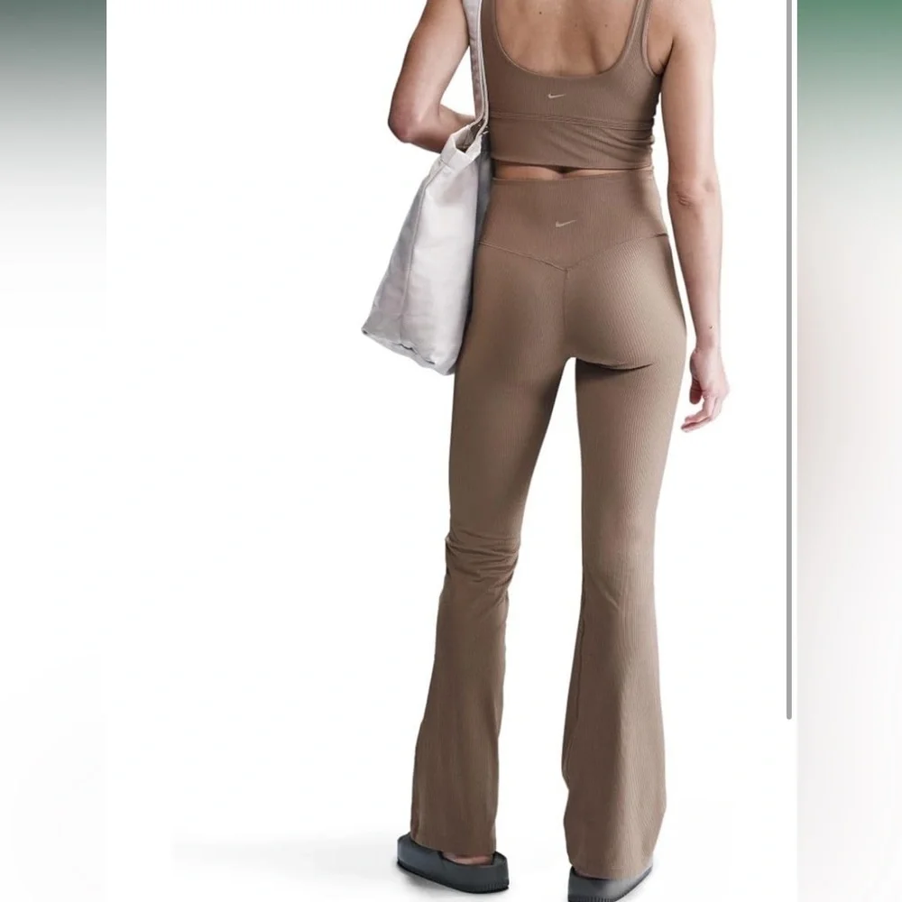 NWT Nike Zenvy Rib Women's Gentle-Support High-Waisted Flared Leggings XS